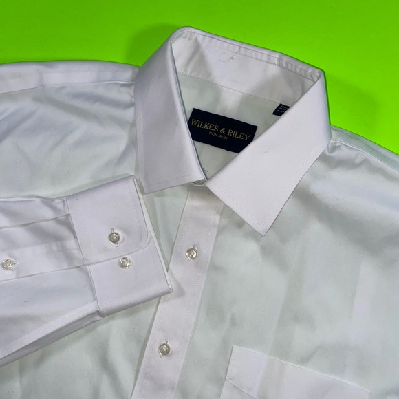 Wilkes & Riley Other - Wilkes Riley Non Iron Classic Fit White Long Sleeve Dress Shirt Mens L